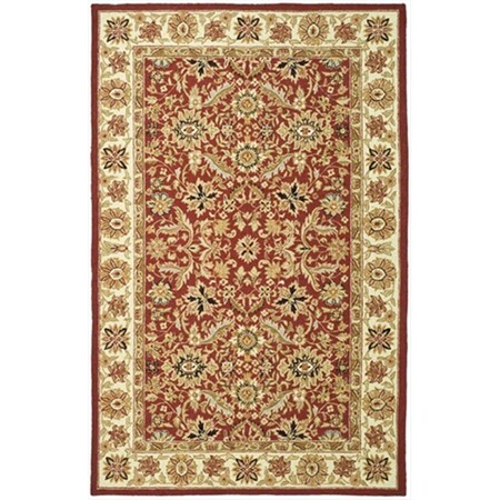 Safavieh 2 ft. - 6 in. x 12 ft. Runner- Transitional Chelsea Red And Ivory Hand Hooked Rug HK157A-212